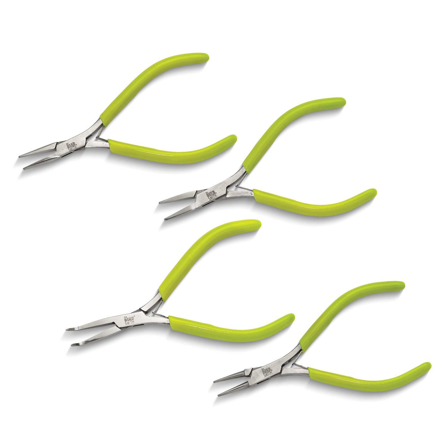 Set of 4 Micro-Fine Pliers with Springs Chain, Round, Flat and Bent 5.5 Inch JT5637 790524545469