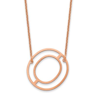 Sideways Cut Out Initial O Necklace 14k Rose Gold XNA1473R/O