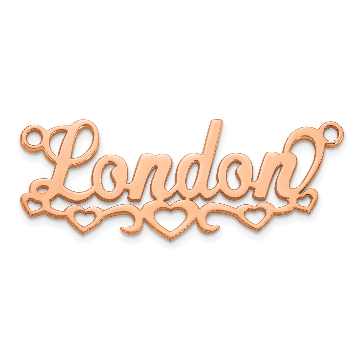 Cut-Out Hearts Name Plate Sterling Silver Rose-plated XNA1502RP