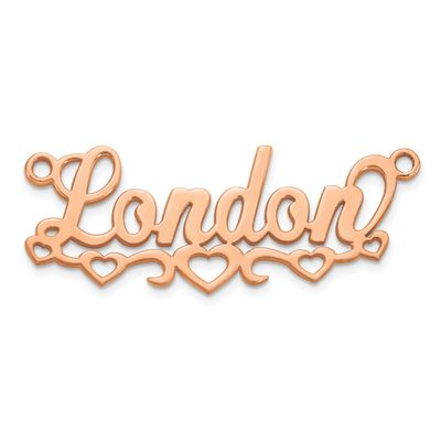 Cut-Out Hearts Name Plate Sterling Silver Rose-plated XNA1502RP