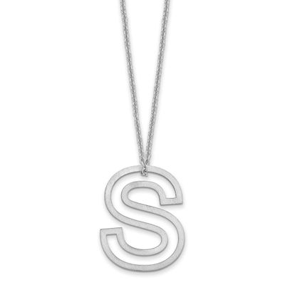 Cut Out Slide Initial S Necklace 14k White Gold XNA1474W/S