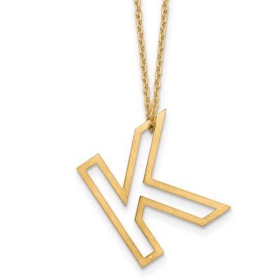 Cut Out Slide Initial K Necklace Sterling Silver Gold-plated XNA1474GP/K