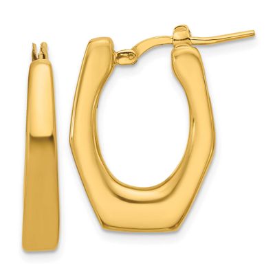 Hollow Fancy Hoop Earrings 14k Gold Polished LE2781 196904316603