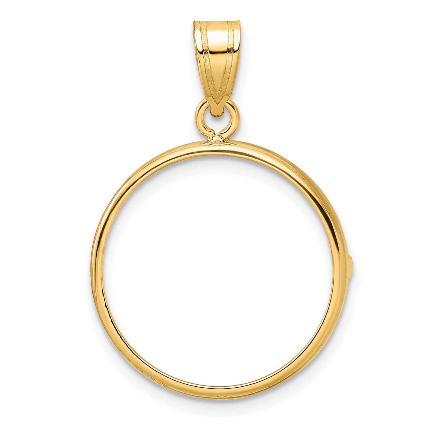 19.5mm Prong Coin Bezel Pendant 10k Gold Polished 10C1801/19.5