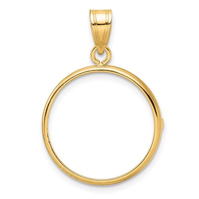 19.5mm Prong Coin Bezel Pendant 10k Gold Polished 10C1801/19.5