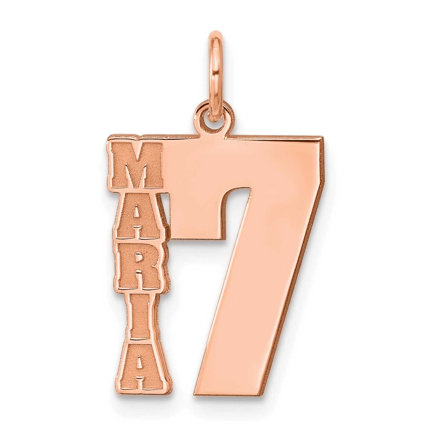 Name and Number Charm 14k Rose Gold XNA1482R