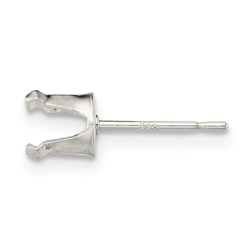 Round 4-Prong Snap-In 5.0mm Earrings Setting Sterling Silver SS3005-5