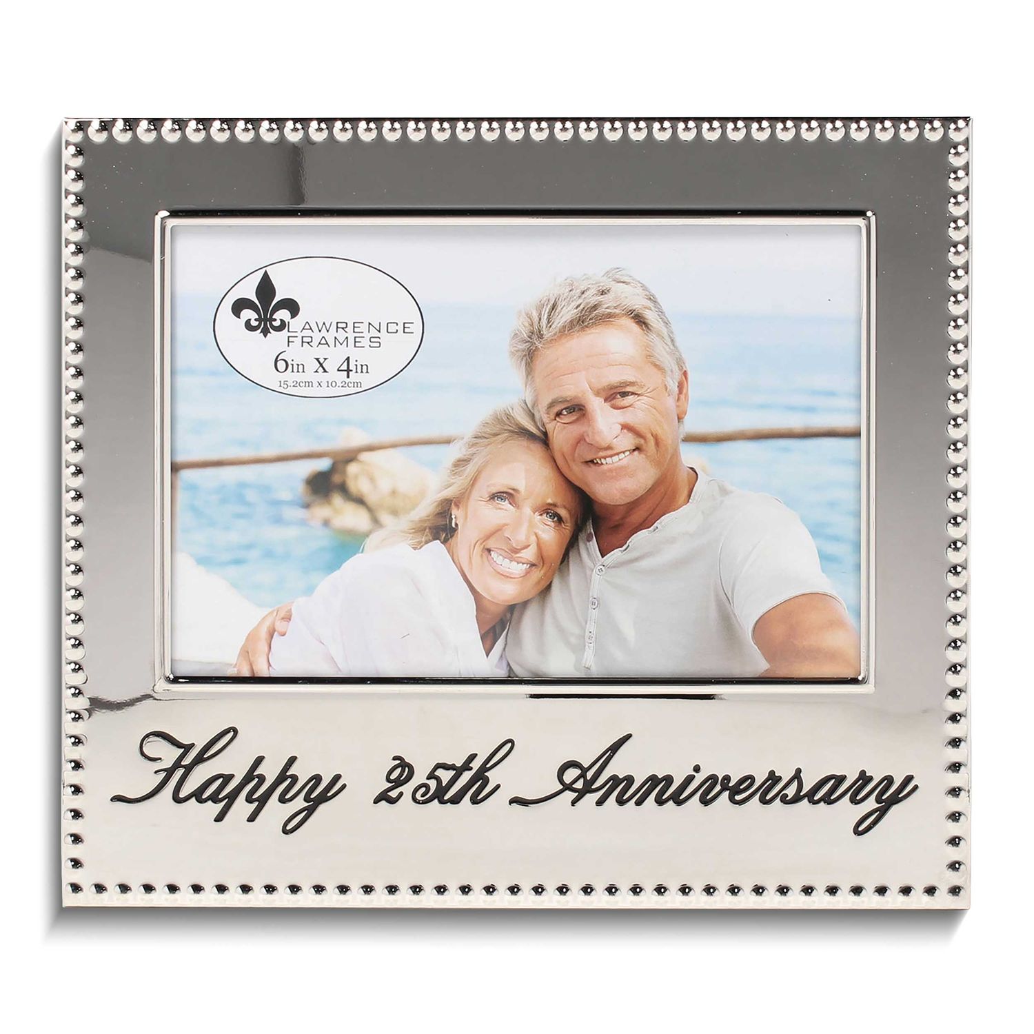 Silver-Tone Happy 25Th Anniversary 4x6 Photo Frame GM19139 751148070966