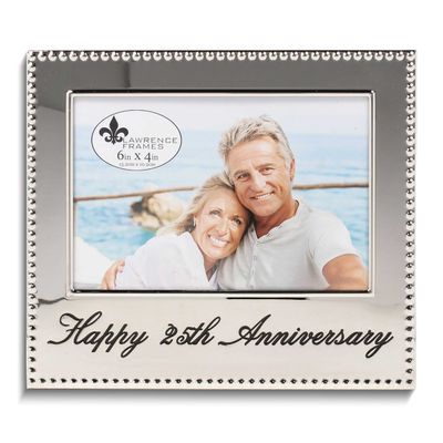 Silver-Tone Happy 25Th Anniversary 4x6 Photo Frame GM19139 751148070966