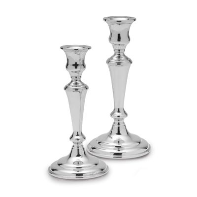 Empire Polished Pewter Pair Large Candlesticks GM19814 781642002989