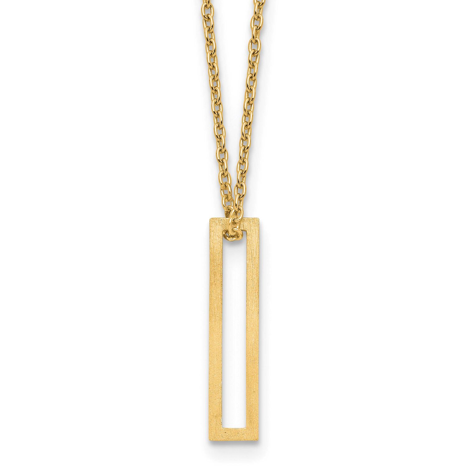 Cut Out Slide Initial I Necklace Sterling Silver Gold-plated XNA1474GP/I