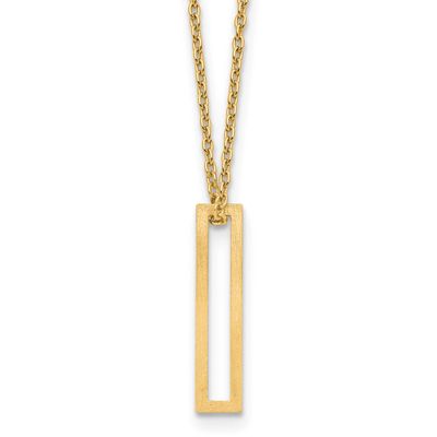 Cut Out Slide Initial I Necklace Sterling Silver Gold-plated XNA1474GP/I