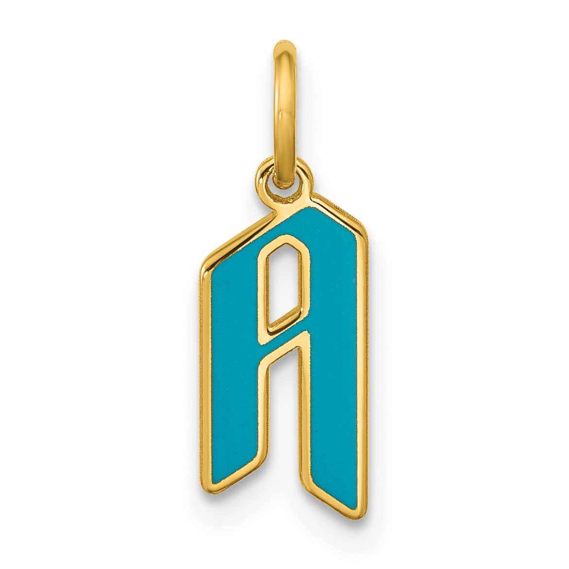 Gold-Plated Upper/Lower-Case Epoxy Initial Charm Sterling Silver XNA1469GP