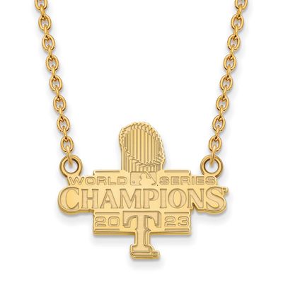 2023 World Series Champions Texas Rangers Large Pendant with Neckla Gold-plated GP007RAN23-18
