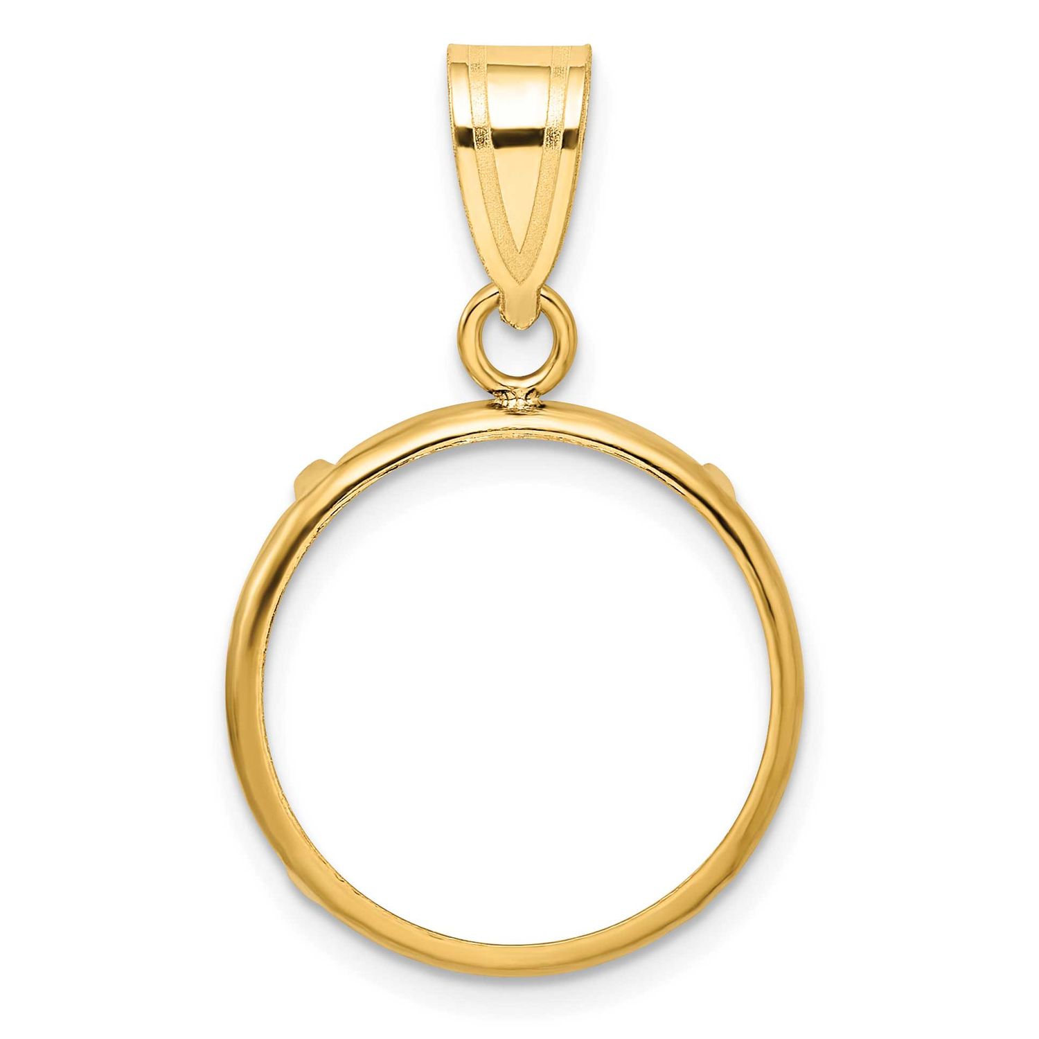 17.8mm Prong Coin Bezel Pendant 10k Gold Polished 10C1801/17.8