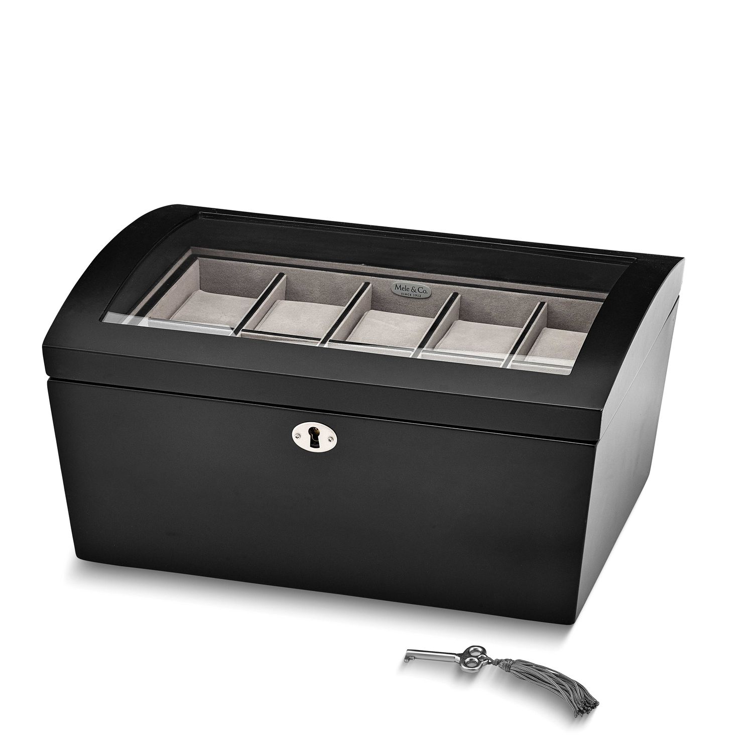 Java Finish Domed Glass Lid Locking Wood Composite 10-Watch Box GM18970 739175784643