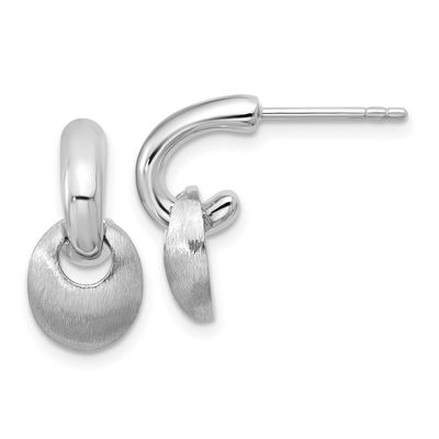 Polish/Brush Dangle Post Earrings Sterling Silver Rhodium-plated QLE1527 196904322123