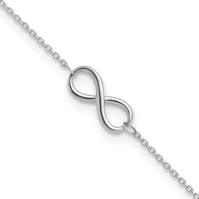 Polished Infinity with 1 Inch Extender Bracelet 10k White Gold 10LF550-7