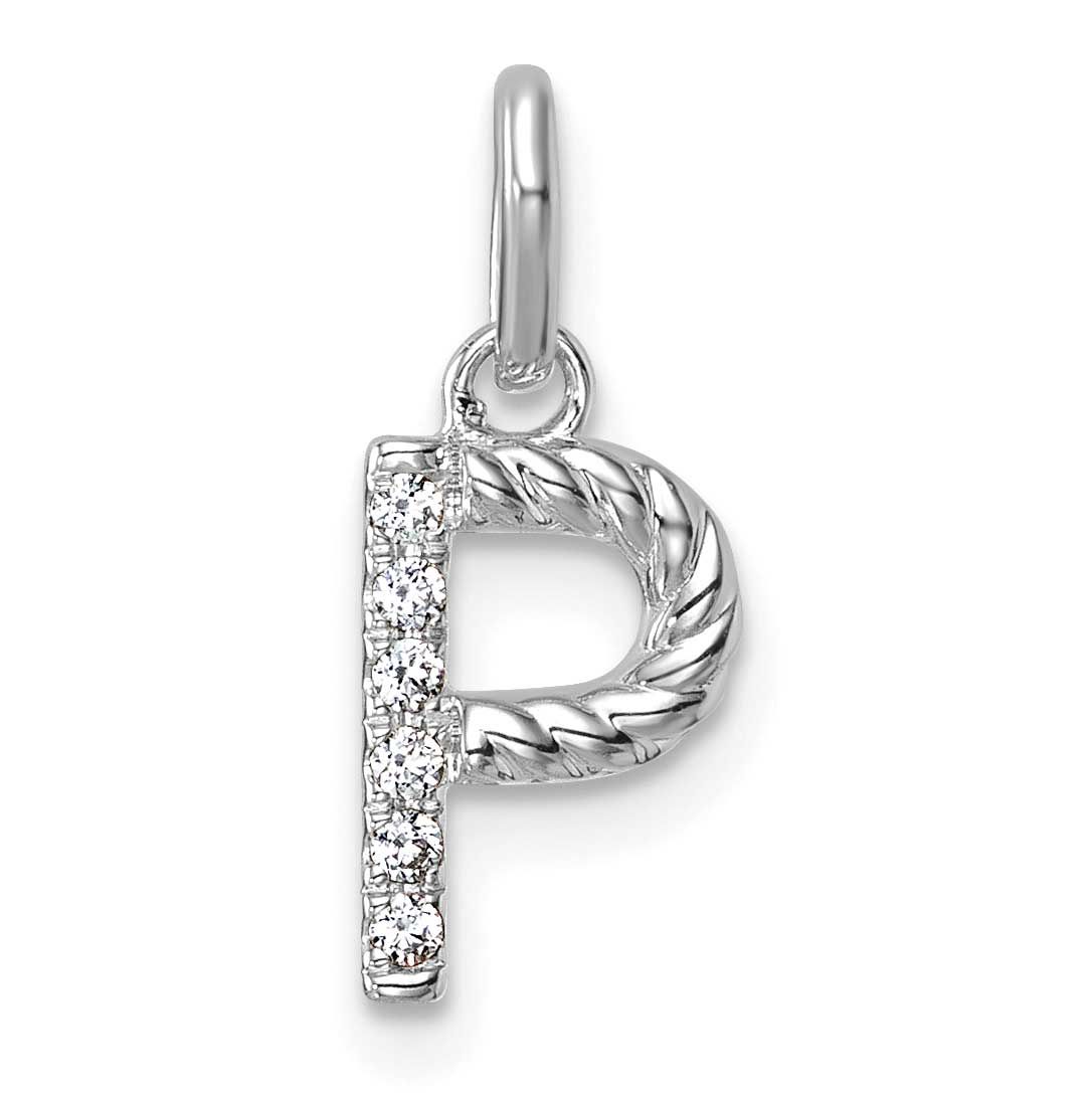 Twisted .05 Ct. Diamond Initial P Charm 14k White Gold PM10732P-WA