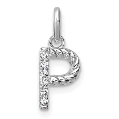 Twisted .05 Ct. Diamond Initial P Charm 14k White Gold PM10732P-WA