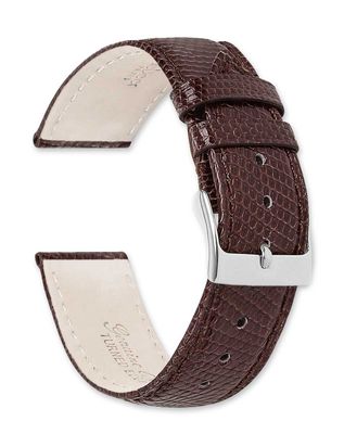 Genuine Lizard Brown 12mm Gold-Tone Bkle Watch Band BA146-12