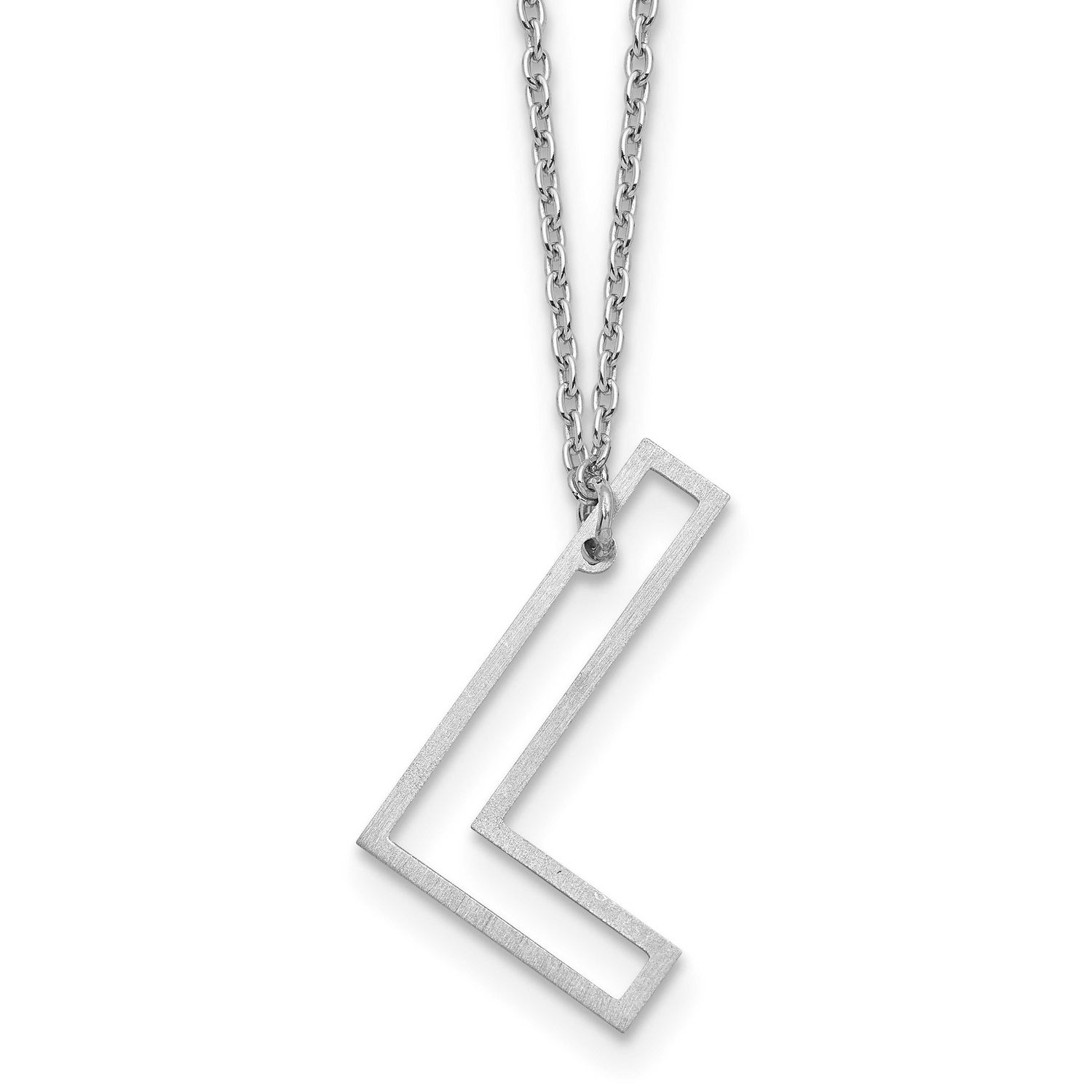Sideways Cut Out Initial L Necklace 10k White Gold 10XNA1473W/L
