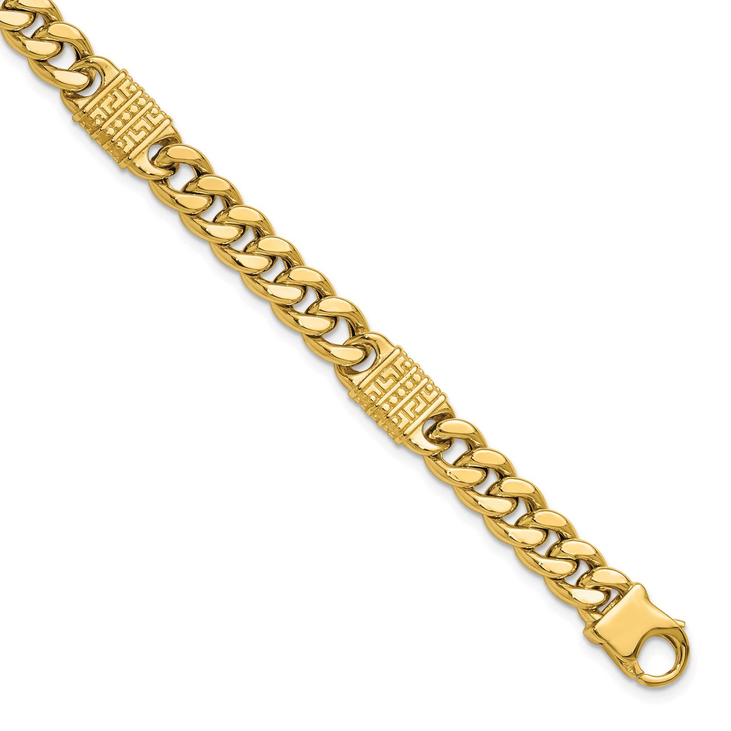 Design Fancy Link Men&#39;s Bracelet 14k Gold Polished LF2054-8.25 196904315309
