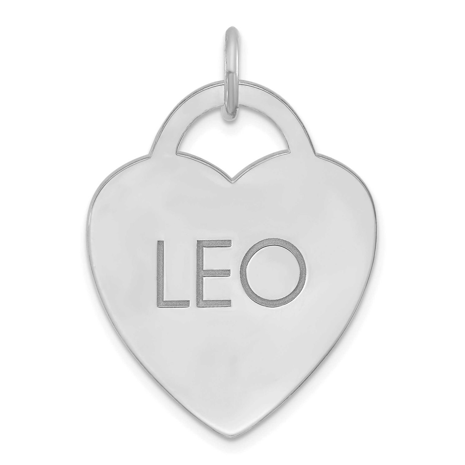 Large Heart Animal Information Tag Sterling Silver Rhodium-plated XNA1547SS