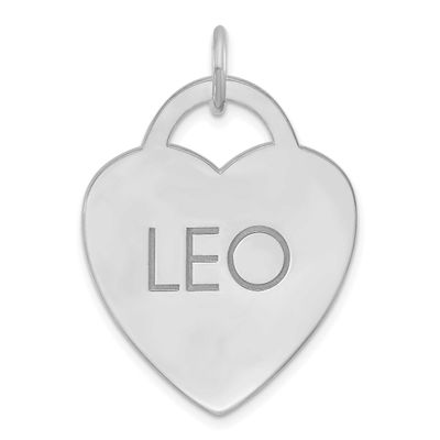 Large Heart Animal Information Tag Sterling Silver Rhodium-plated XNA1547SS