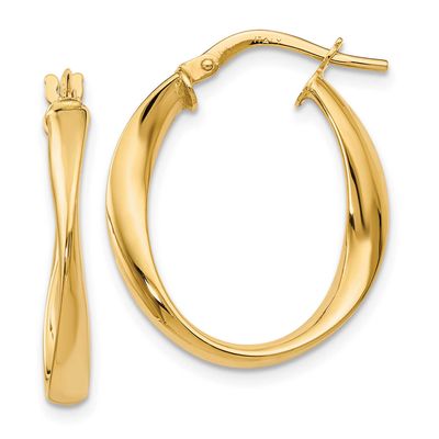 Hoop Earrings 10k Gold Polished 10LE631 196904346211