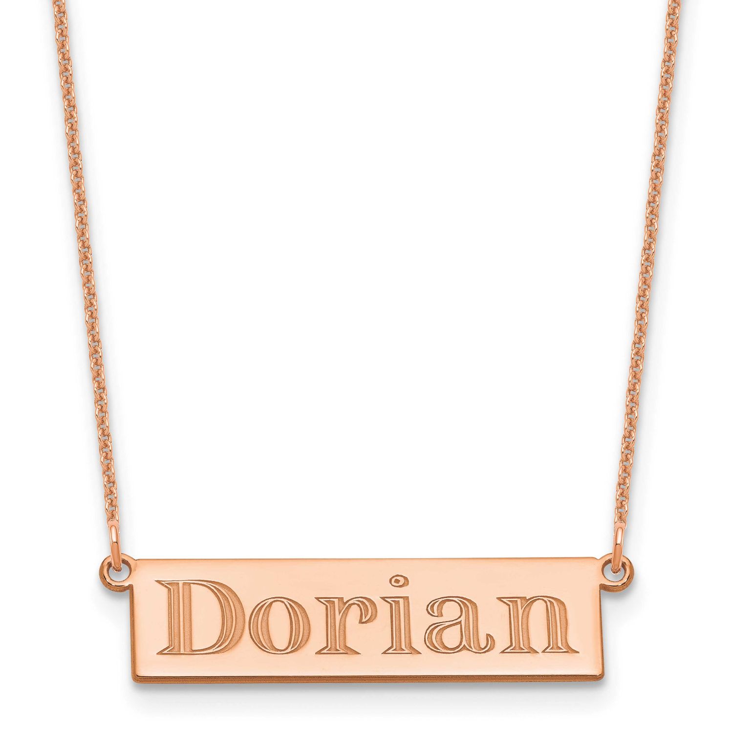 4-6 Letter Name Bar Necklace 14k Rose Gold XNA1525R