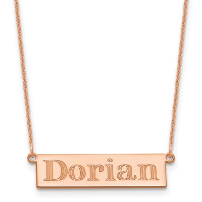 4-6 Letter Name Bar Necklace 14k Rose Gold XNA1525R