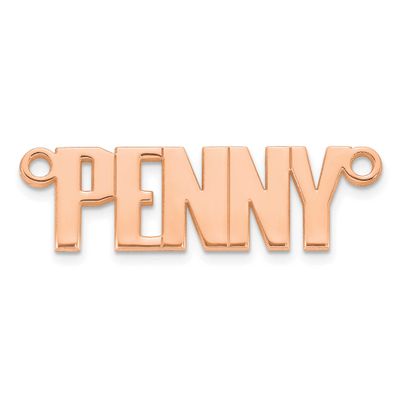 Rose Gold-Plated Atlantico Font Name Plate Sterling Silver XNA1515RP