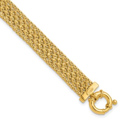Diamond-Cut Fancy Woven Bracelet 14k Gold Polished LF1821-7.5 196904171448