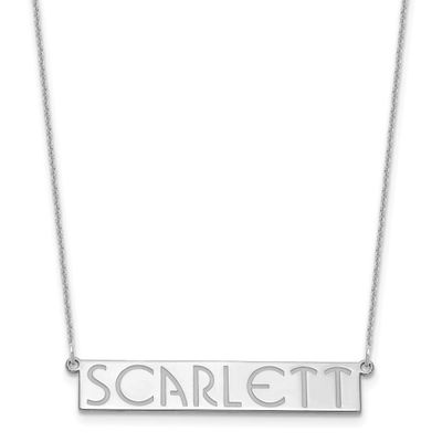 7-9 Letter Name Bar Necklace 10k White Gold 10XNA1530W
