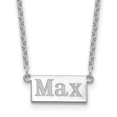 1-3 Letter Name Bar Necklace Sterling Silver Rhodium-plated XNA1520SS