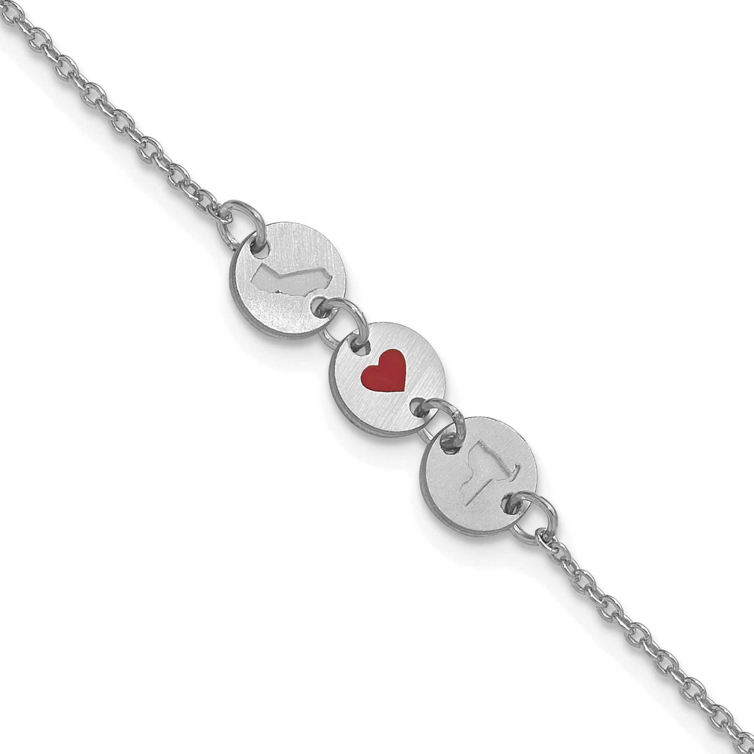 State Heart State Disc Bracelet 10k White Gold 10XNA1524W