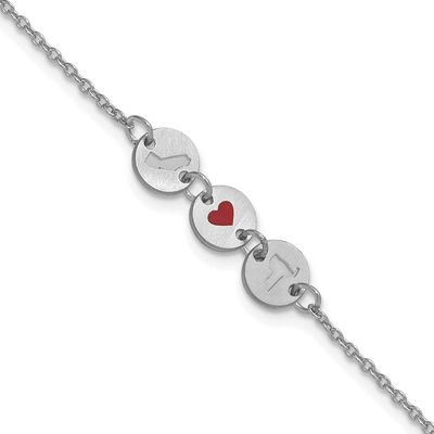 State Heart State Disc Bracelet 10k White Gold 10XNA1524W