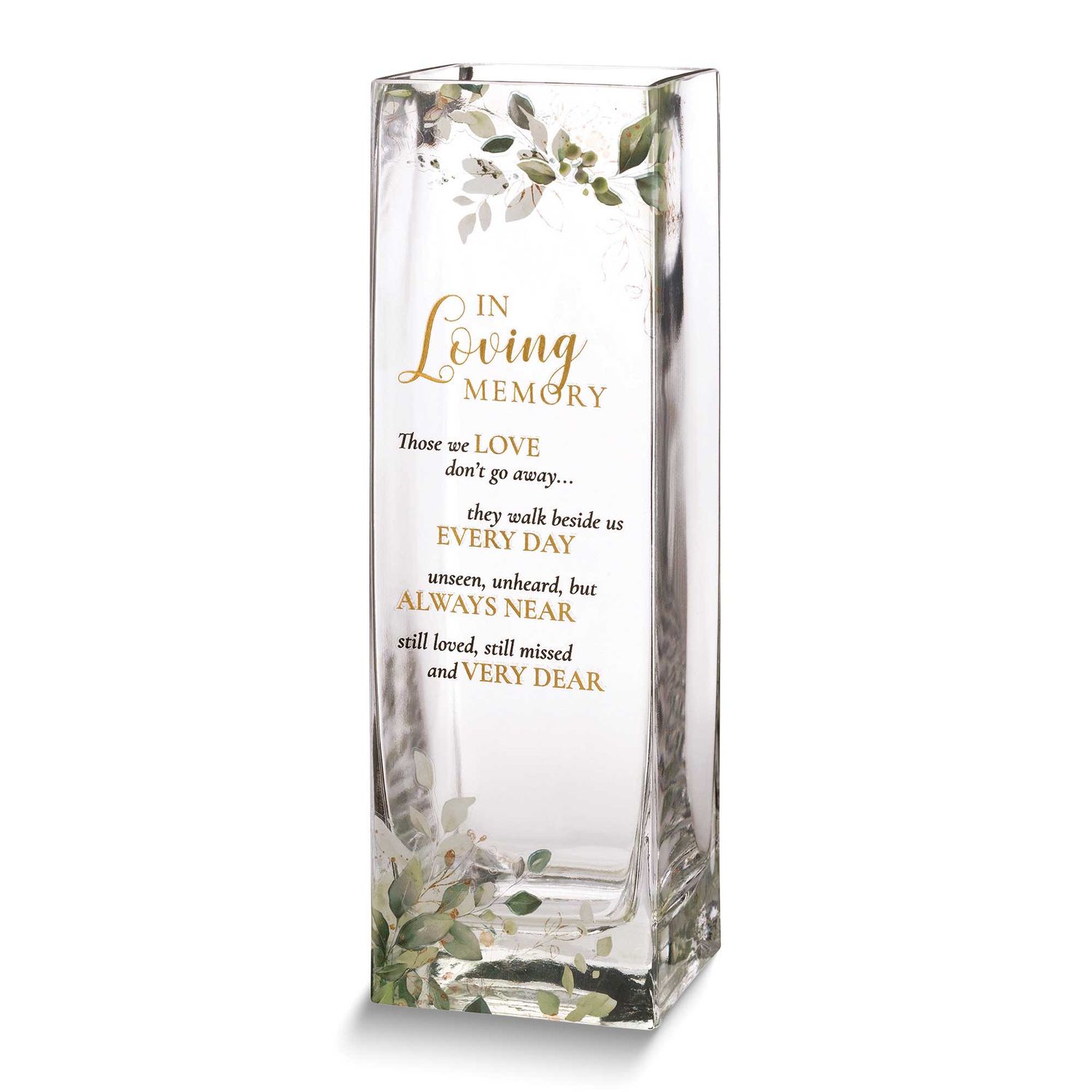 Lillian Rose Botanical Theme Memorial Flower Vase with Sympathy Verse GM23940 710309454939