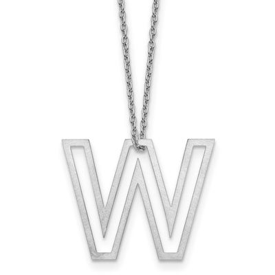 Cut Out Slide Initial W Necklace Sterling Silver XNA1474SS/W