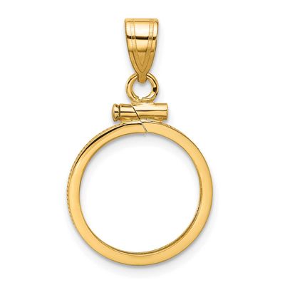 15.5mm x 1.1mm Screw Top Coin Bezel Pendant 10k Gold Polished 10C1885/15.5