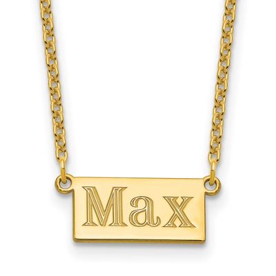 1-3 Letter Name Bar Necklace Sterling Silver Gold-plated XNA1520GP