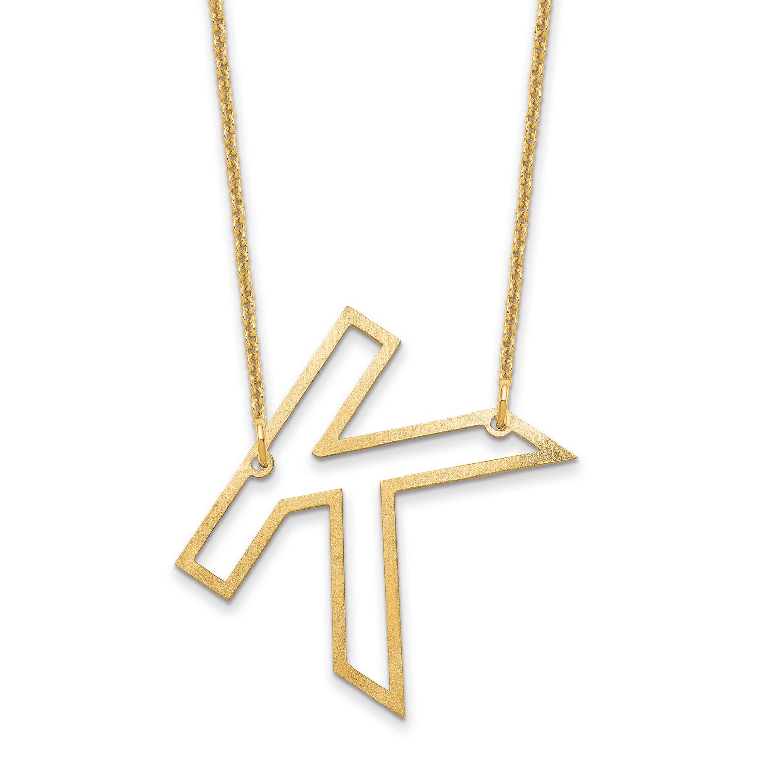 Sideways Cut Out Initial K Necklace 10k Gold 10XNA1473Y/K