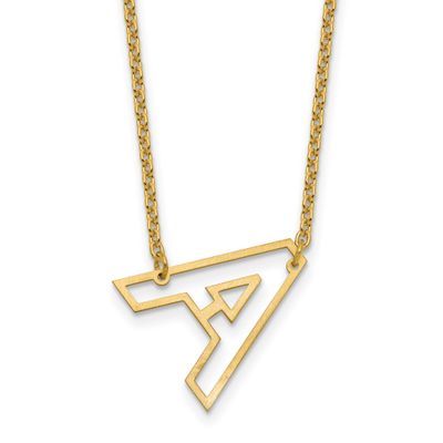 Sideways Cut-Out Initial A Necklace Sterling Silver Gold-plated XNA1473GP/A