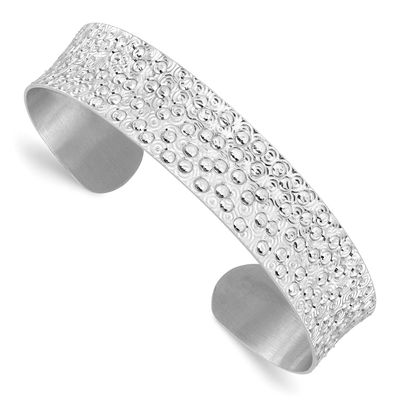 Textured Bangle Sterling Silver Rhodium-plated QLF1352 196904346273