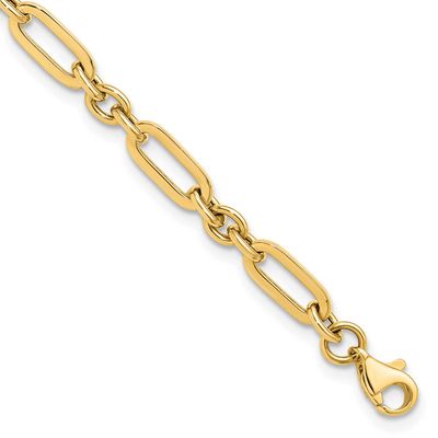 Fancy Link Bracelet 10k Gold Polished 10LF661-7.5