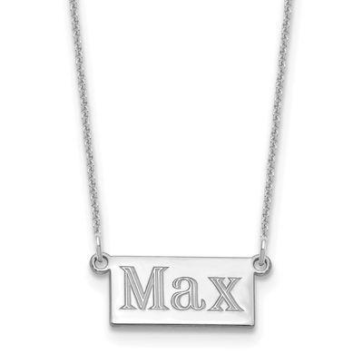 1-3 Letter Name Bar Necklace 14k White Gold XNA1520W