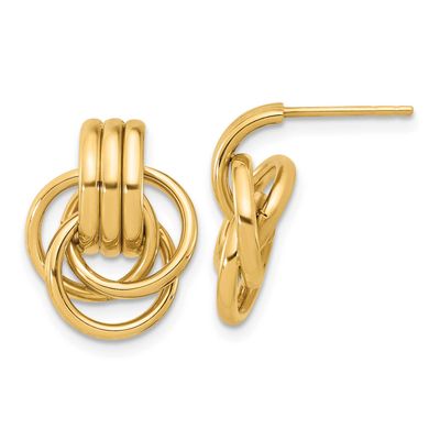 Circles Post Earrings 14k Gold Polished LE2670 196904340622