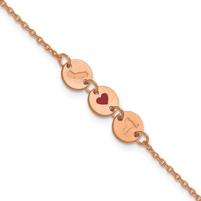 Rose Gold-Plated State Heart State Disc Bracelet Sterling Silver XNA1524RP