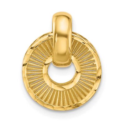 Diamond-Cut Circle Pendant 14k Gold Polished LF2048 196904342862